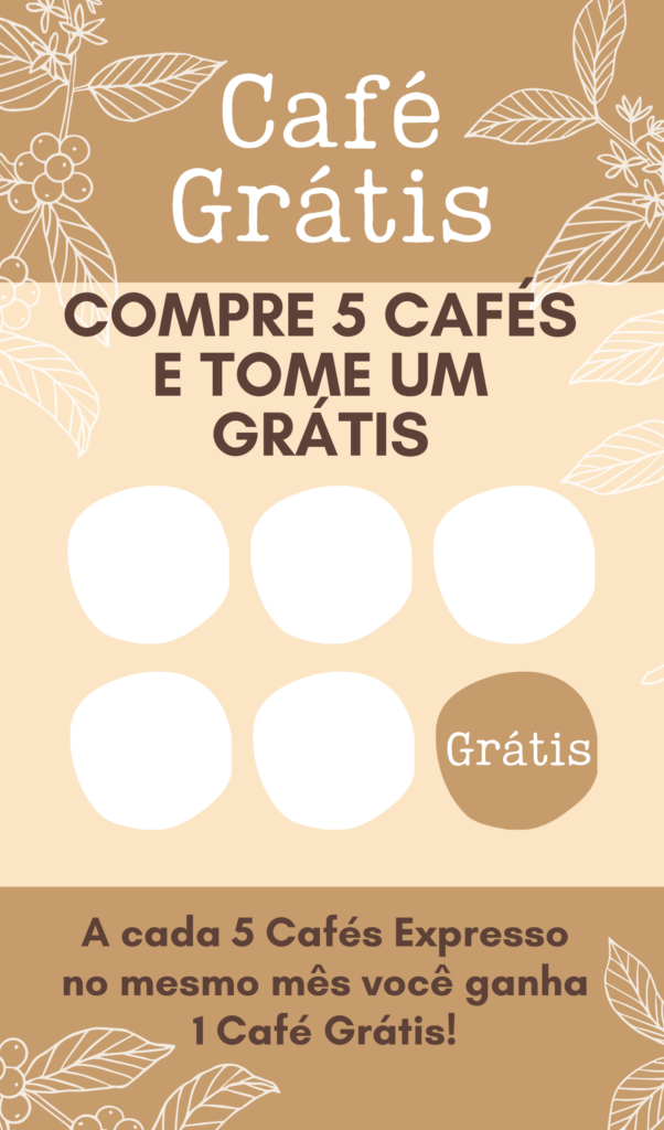 Cartão Fidelidade para Cafeterias da Volte Sempre - Marketing para Pequenas e Médias Empresas